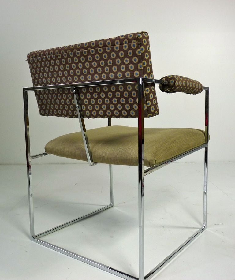 American Milo Baughman Chrome Frame Chairs For Sale
