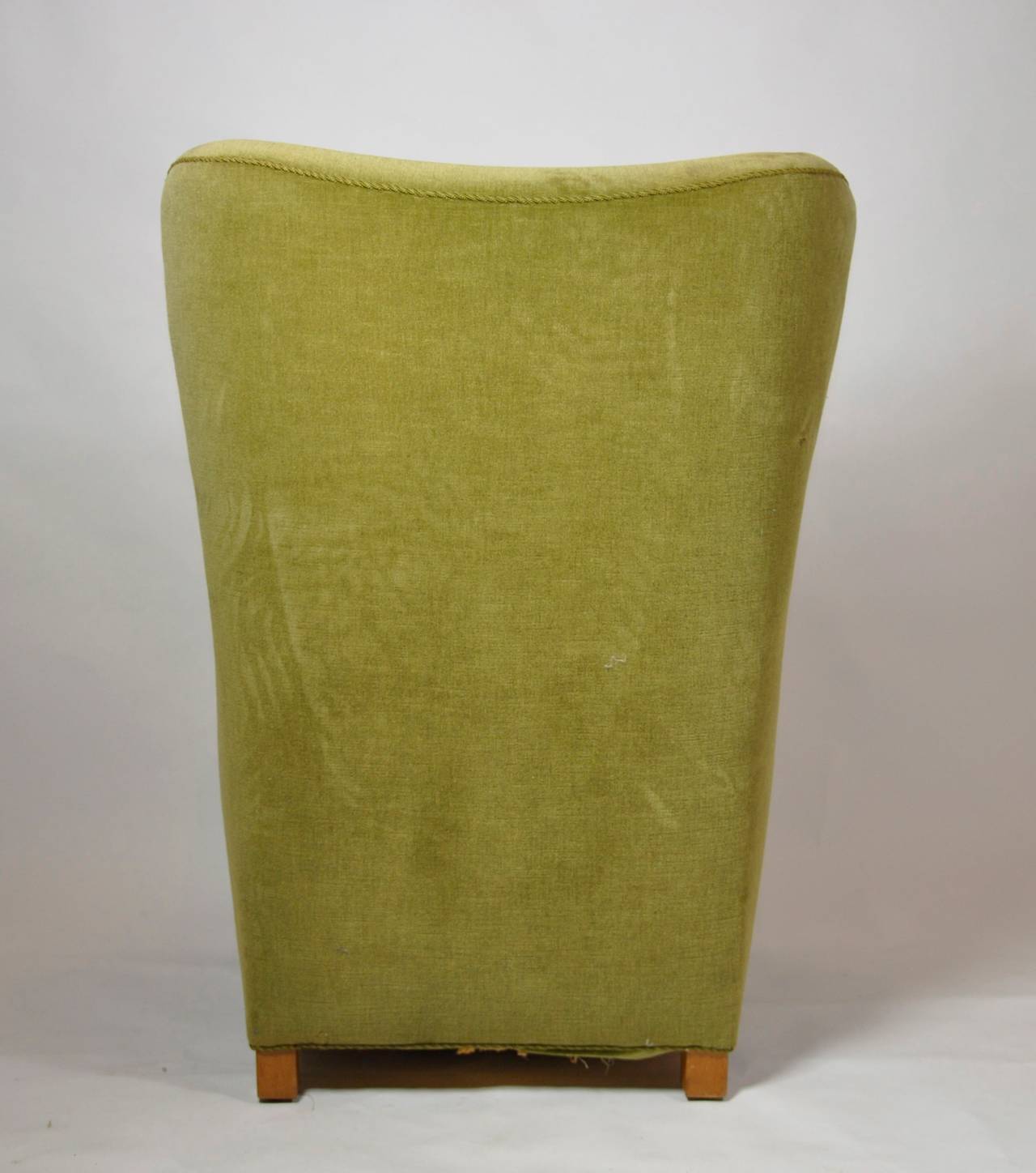Beech Fritz Hansen High Back Lounge Chair For Sale