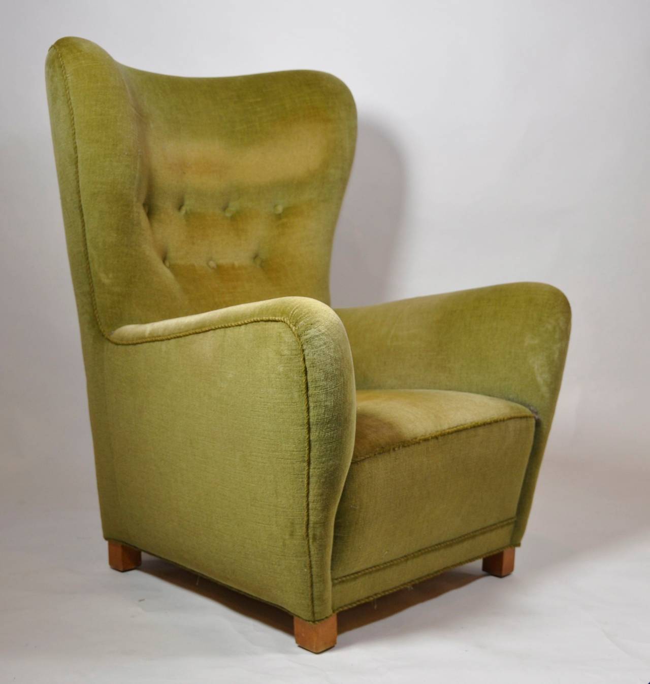 Danish Fritz Hansen High Back Lounge Chair For Sale