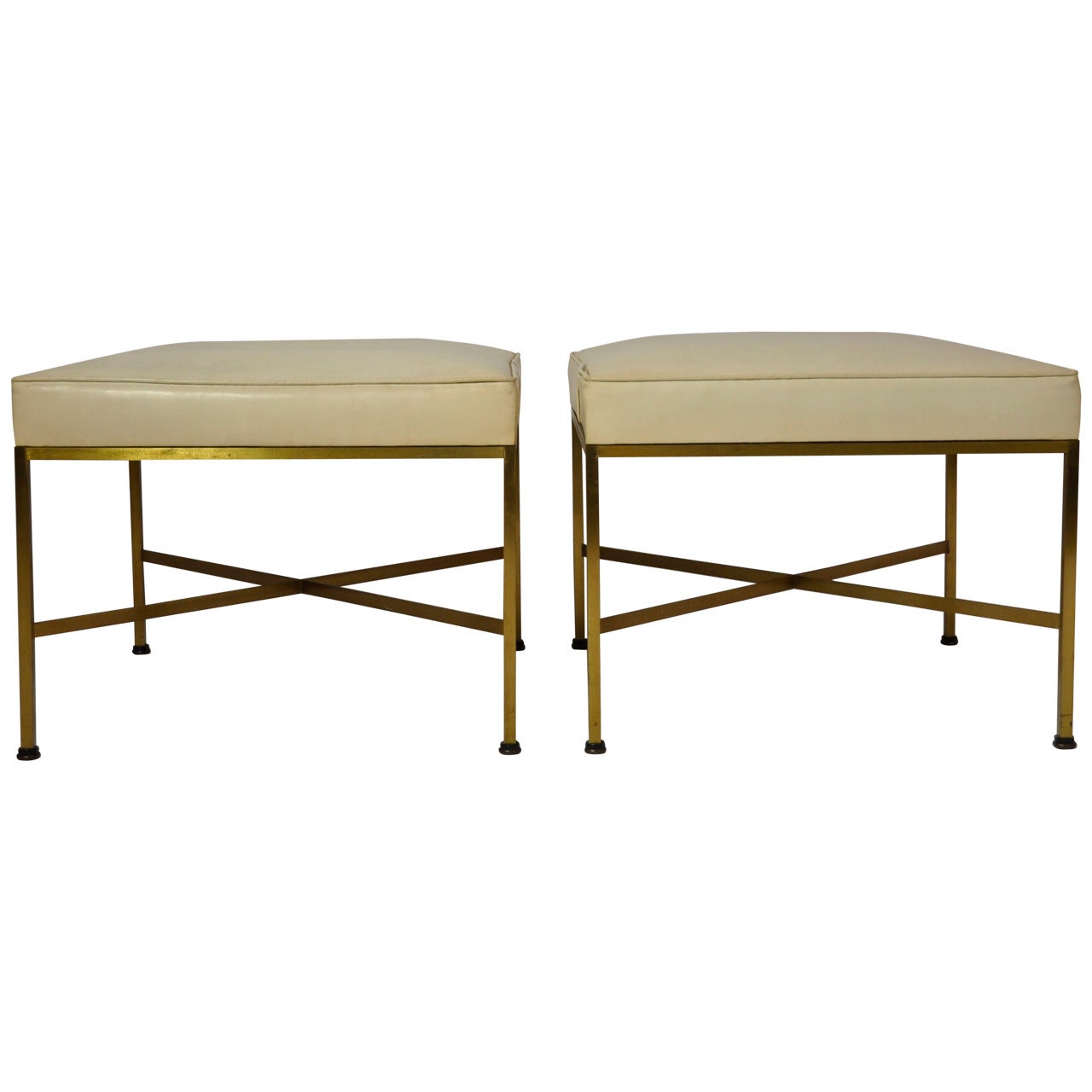 Pair of Brass Stools by Paul McCobb