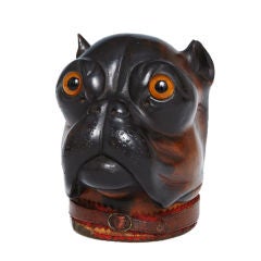 Antique Bulldog Head Mascot