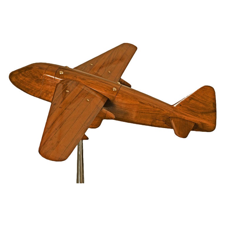 RARE MAHOGANY AIRPLANE WIND TUNNEL MODEL