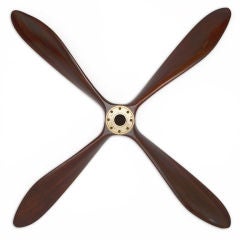 SUPERB FOUR-BLADED MAHOGANY BIPLANE FIGHTER PROPELLER
