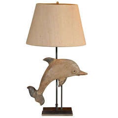 Carved Dolphin Lamp
