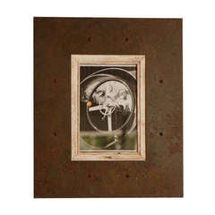 Antique Reclaimed Steel Frame with Wood Trim, two sizes