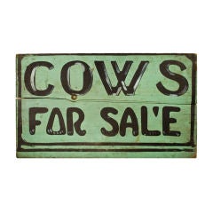 Late 19th Century "Cows For Sale" Sign