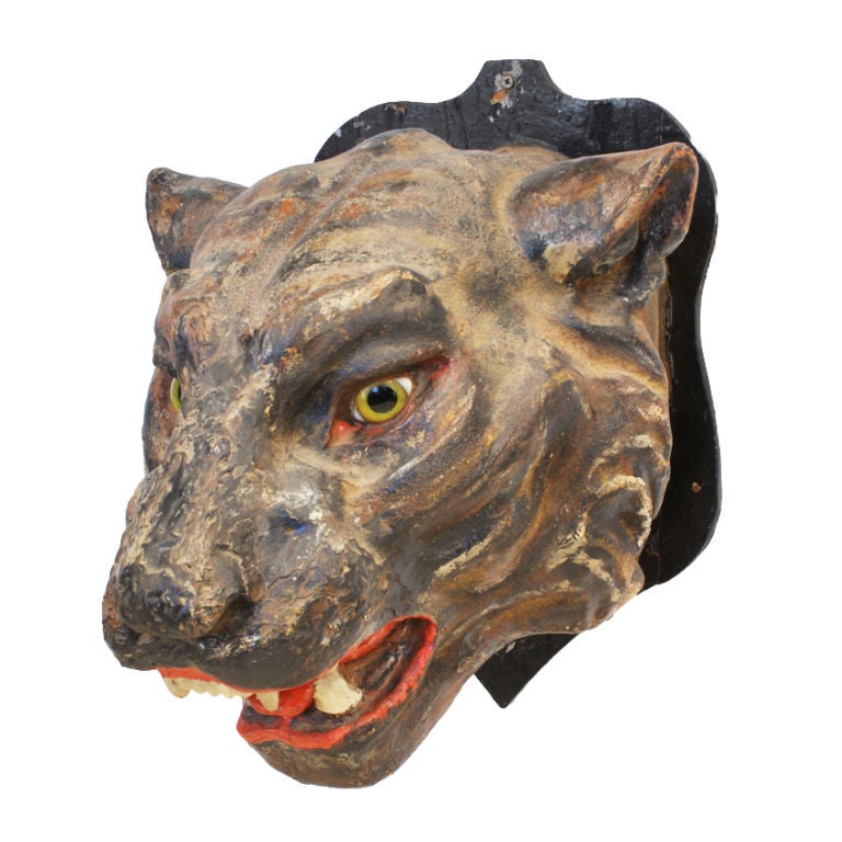 American Carnival Or Circus Glass Eyed Tiger Head