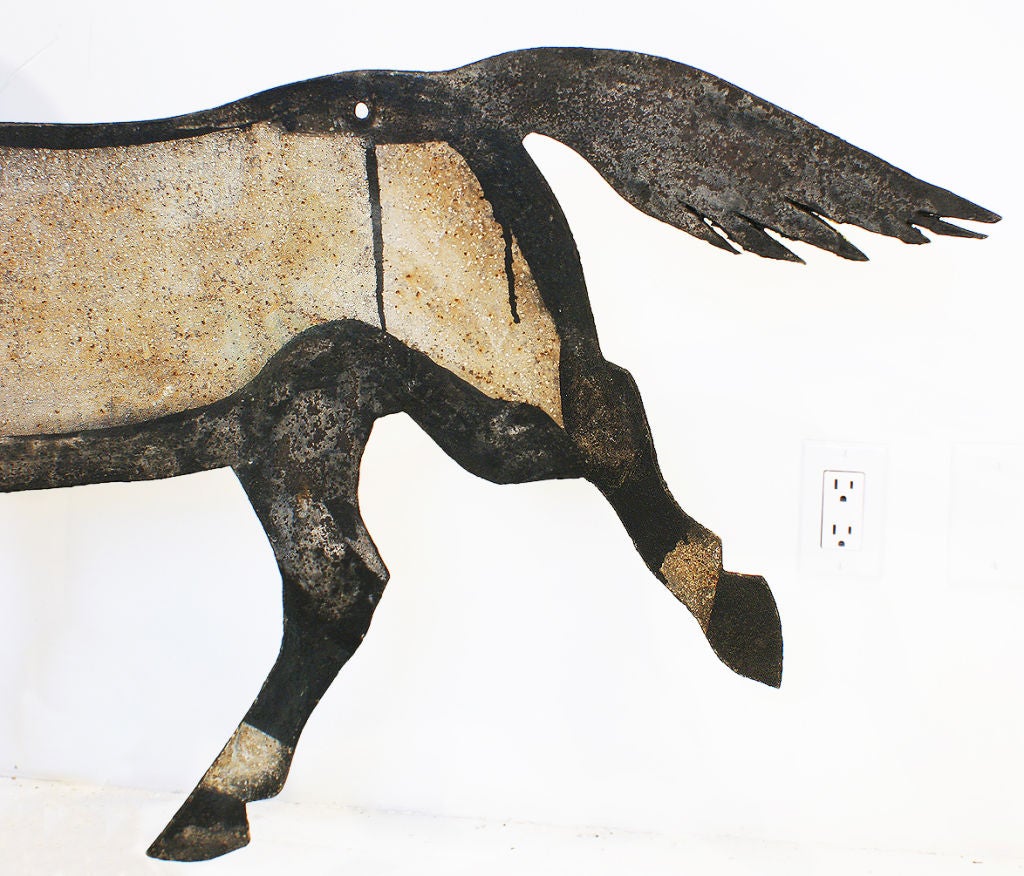 American Gigantic Black and White Weathervane Horse