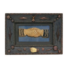 Large Odd Fellows Lodge Frame With Carved Wood Symbolic Pieces