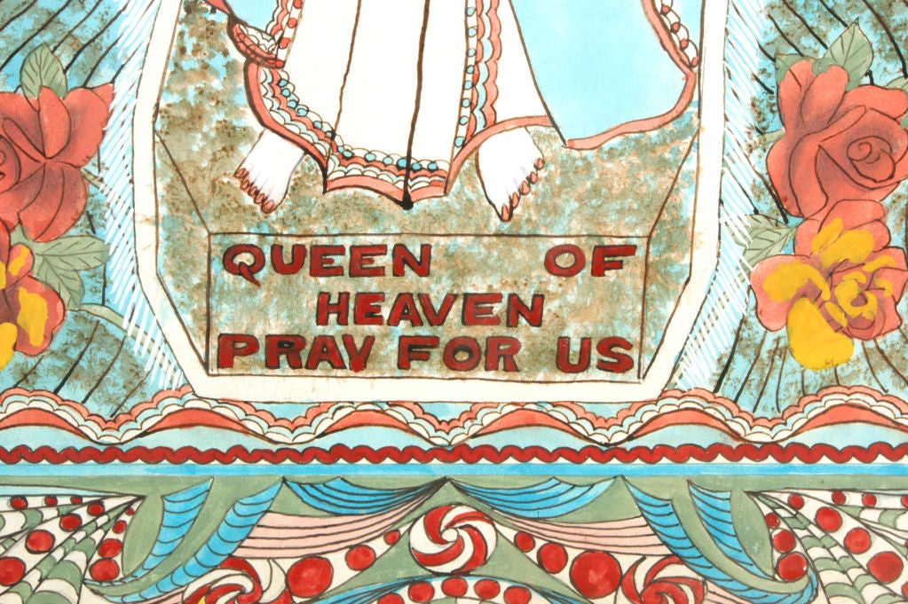 American Stephen JM Palmer 'Queen of Heaven' Outsider Painting