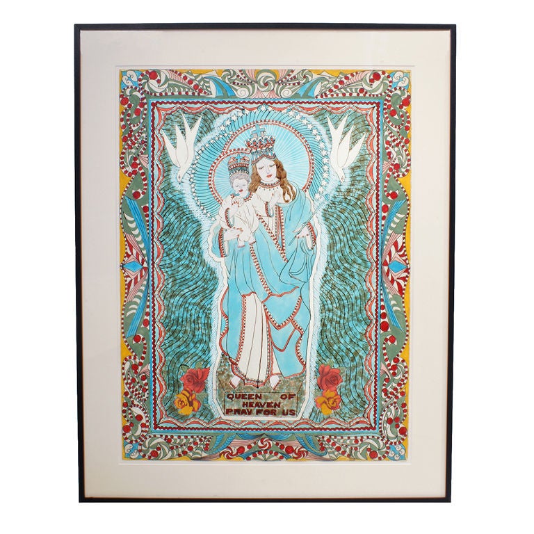Stephen JM Palmer 'Queen of Heaven' Outsider Painting