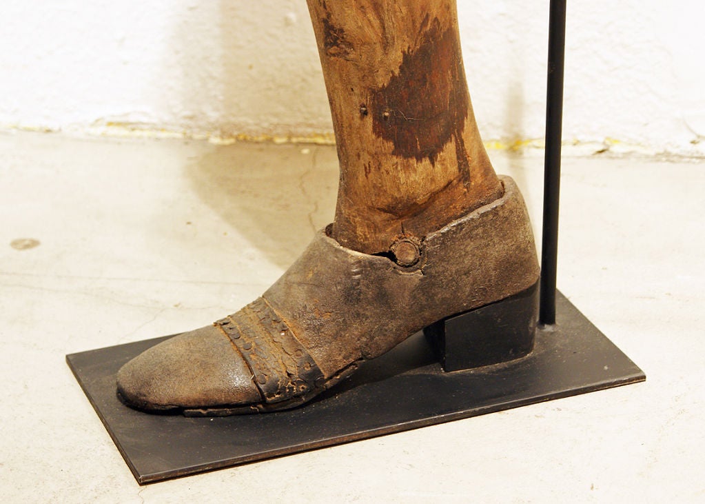 wooden prosthetic leg
