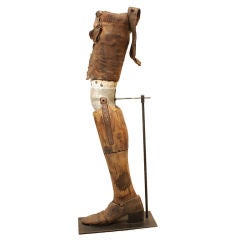 Pre Civil War Wood, Iron, Leather and Zinc Prosthetic Leg
