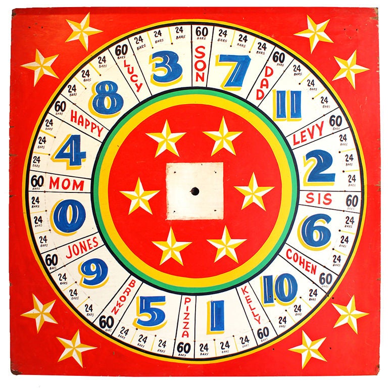Giant Wheel of Chance Carnival Game Board