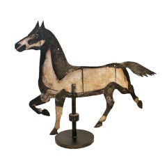 Antique Gigantic Black and White Weathervane Horse