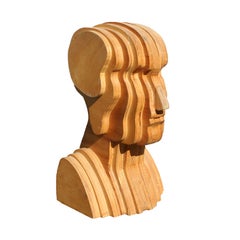 Abstract Folk Art Plywood Bust