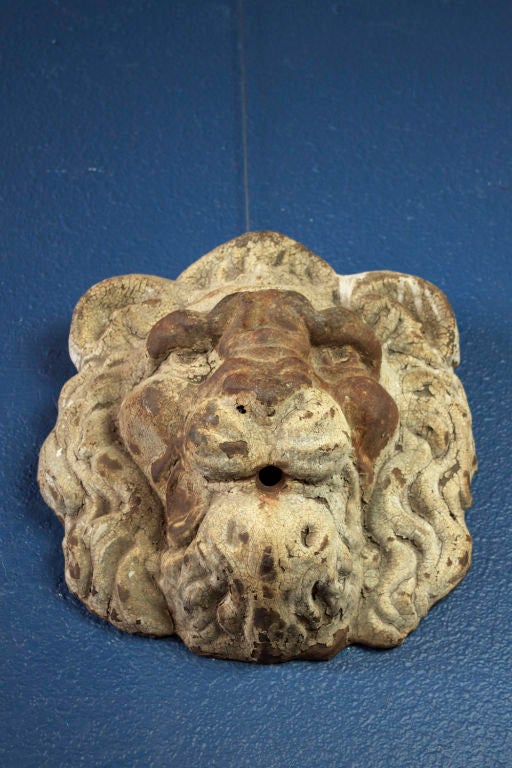 American Late 19th Century Cast Iron Lion Head Architectural Fragment