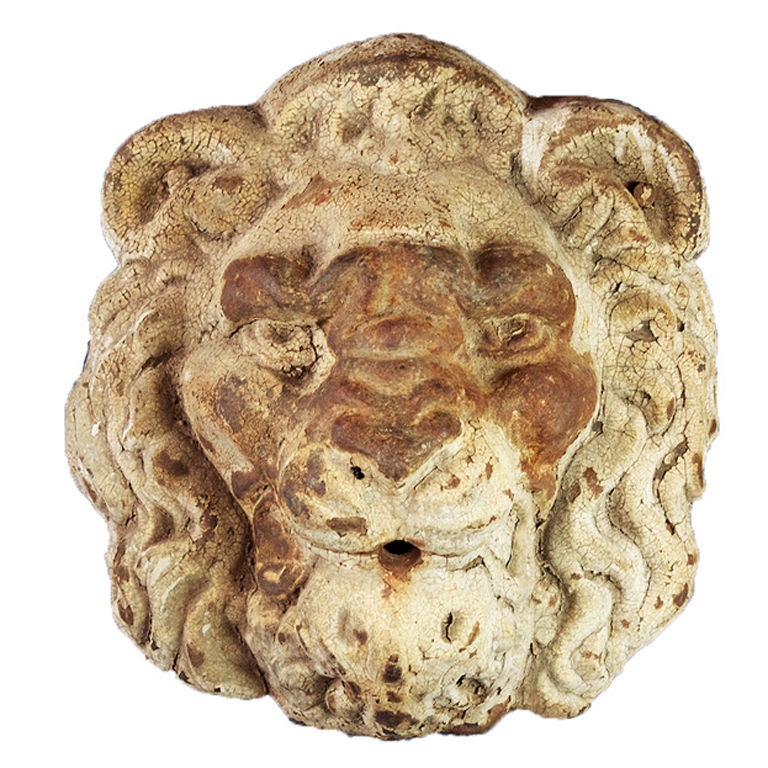 Late 19th Century Cast Iron Lion Head Architectural Fragment