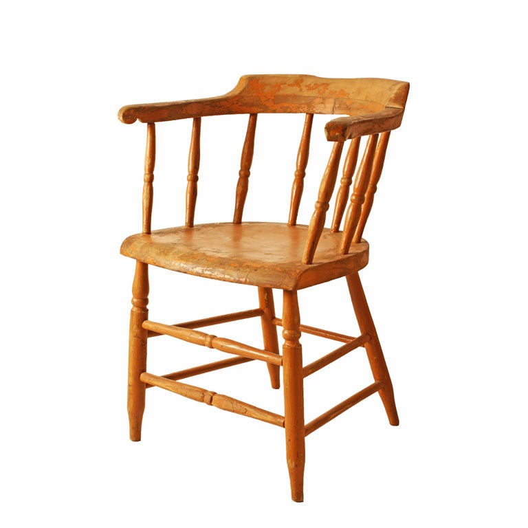 Set of Six Orange Odd Fellows Lodge Chairs at 1stDibs
