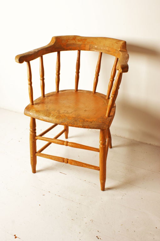 Set of Six Orange Odd Fellows Lodge Chairs