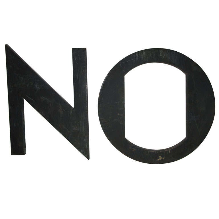 Bronze "No" Letters For Sale at 1stdibs