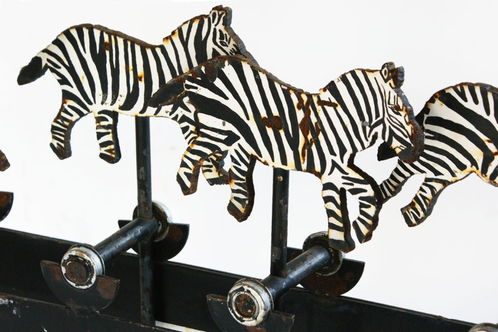 Mid-20th Century Iron Perpetual Motion Folk Art Texas Zoo For Sale