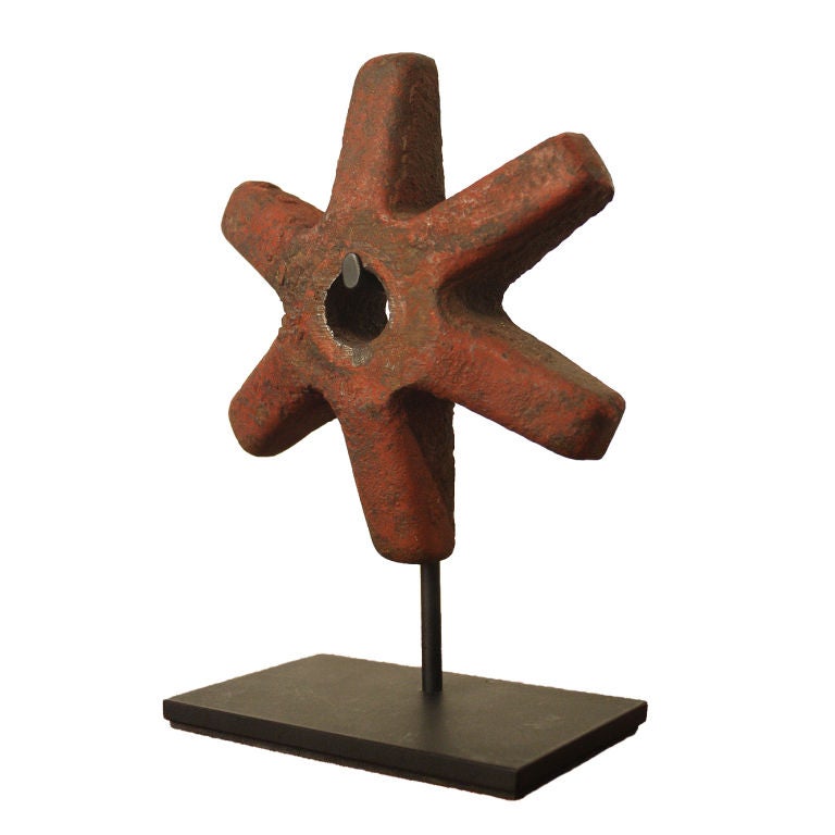 19th Century  Red Cast Iron Asterisk Building Star