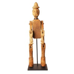 Vintage Carved Wood Articulated Clown Figure 5