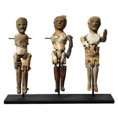 Trio of Primitive Mid-19th Century Articulated Figures