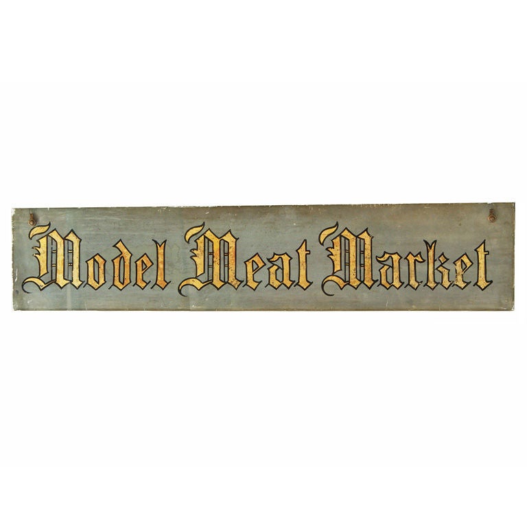 Late 19th Century "Model Meat Market" Chicago General Store Sign