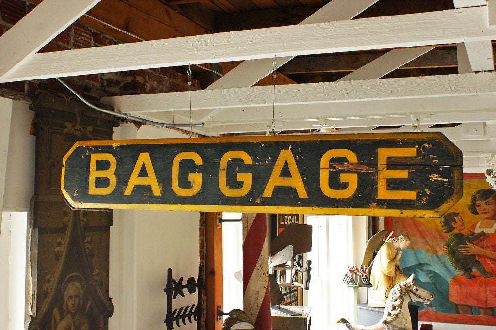 Railroad Station 'Baggage' Sign, circa 1900 at 1stDibs