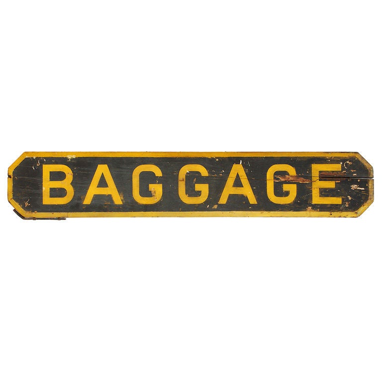 Railroad Station 'Baggage' Sign, circa 1900