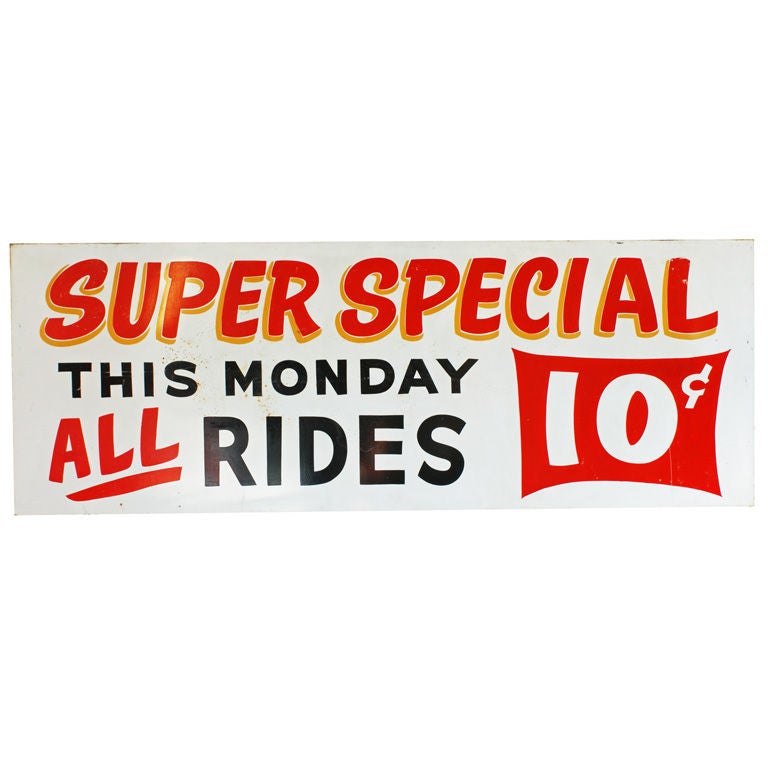 Vintage 'Super Special' Carnival Midway Sign