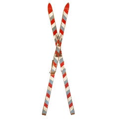 Pair of Vintage Patriotic Snow Skis