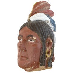 Vintage Architectural Concrete Indian Head