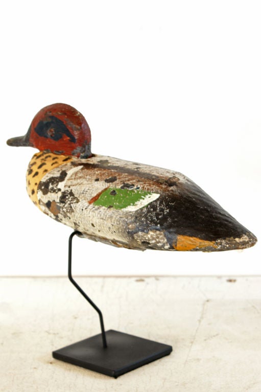 Mid-20th Century c. 1930's Pacific Coast Teal Duck Decoy