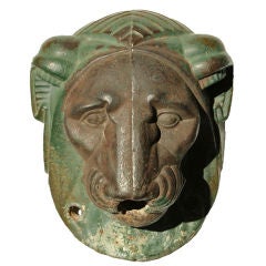 Late 19th Century Cast Iron Lion Fountain Fragment