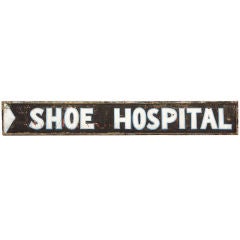 Antique Late 19th Century 'Shoe Hospital' Cobbler Trade Sign 8 Feet Long