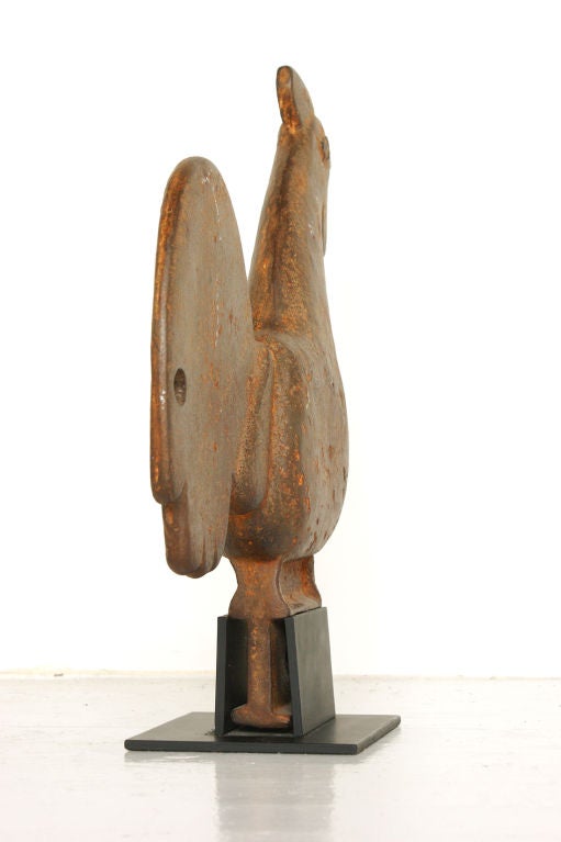 19th Century Cast Iron 'Barnacle Eye' Rooster Windmill Weight