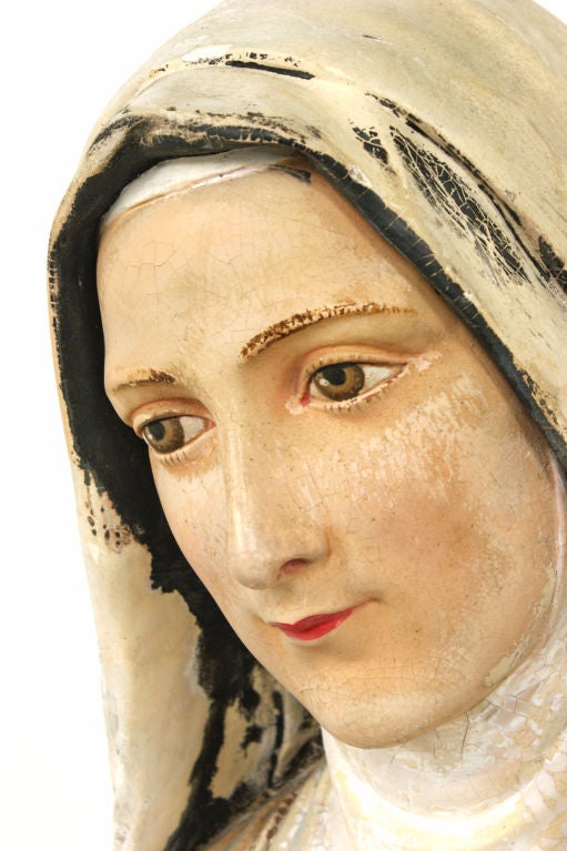 American Large St. Therese Chalkware Bust from an Erie, PA Church