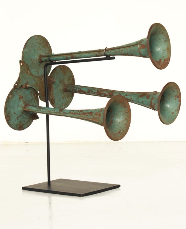 American Vintage Triple Airhorn on Museum Stand