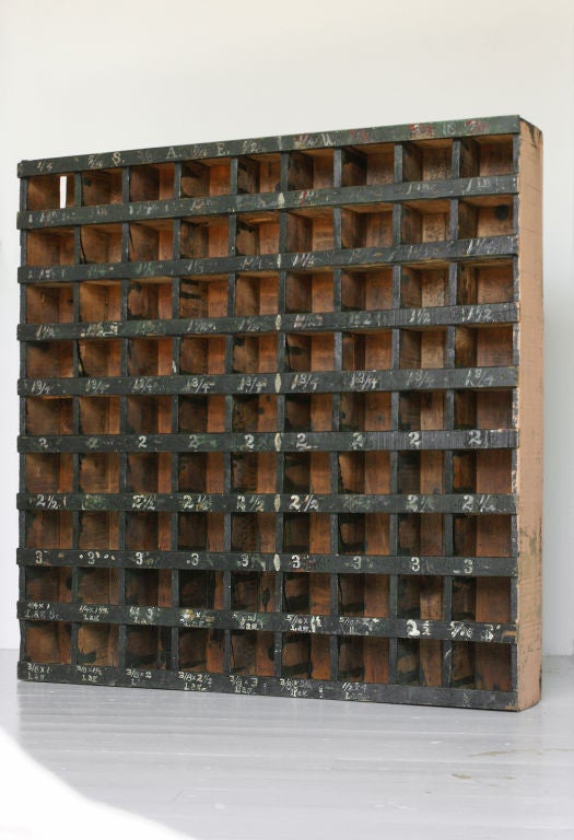 c. 1900 Chicago Hardware Store Bolt Storage Cubby
