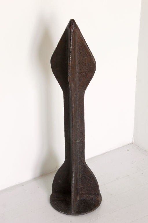 This turn of the century cast iron railroad survey arrow stands at 2.5 feet tall.