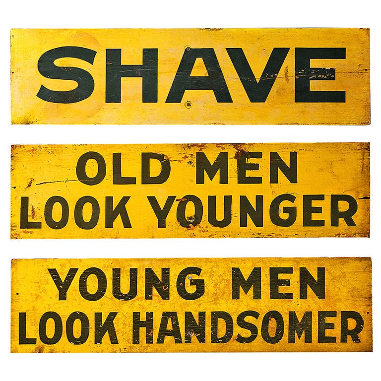 Set of Three c. 1928 Burma-Shave Highway Advertising Signs