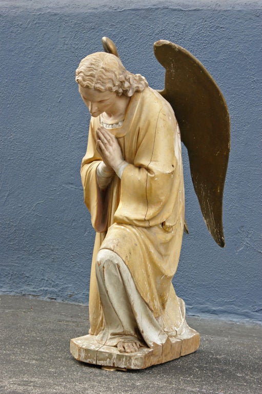 Artisanat Angel en bois sculpté de la fin du XIXe siècle en vente
