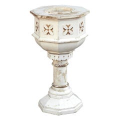 Hand-Carved Birch Base Planter or Font 12