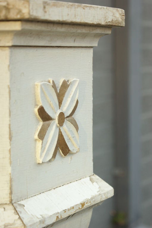 Hand-Carved Birch Base Planter or Font For Sale at 1stdibs