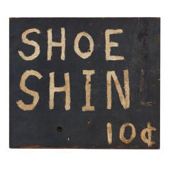 Antique Primitive Shoeshiner's Sign