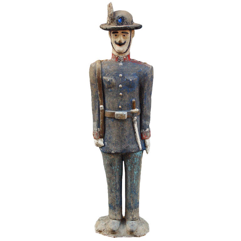 Concrete Soldier Statue circa 1900 Chicago Area Garden For Sale