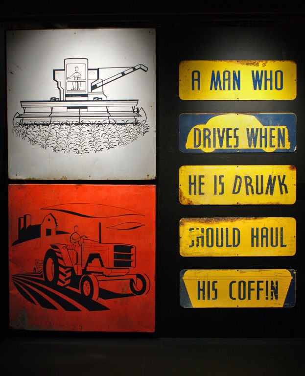 Set of Temperance Day Sheet Metal Road Signs, circa 1951 In Good Condition In Santa Monica, CA